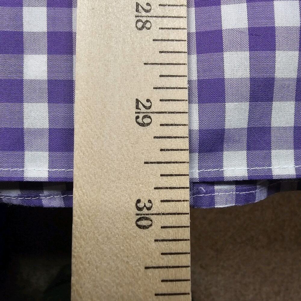Charles Tyrwhitt Dress Shirt 15/33 Purple Gingham Check Plaid French Cuff Work - Picture 11 of 11